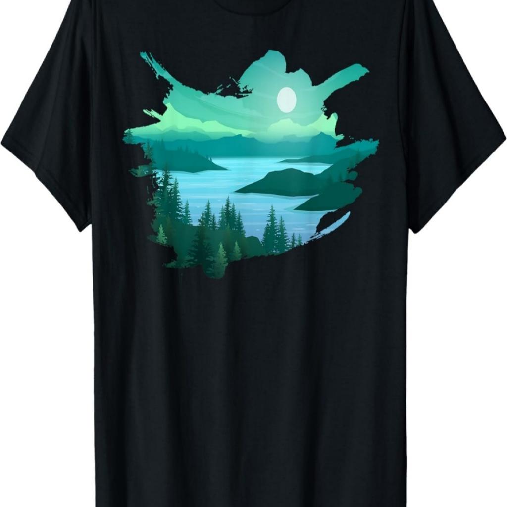 Timeless Mountain, Nature Trees, River and Forest T-Shirt