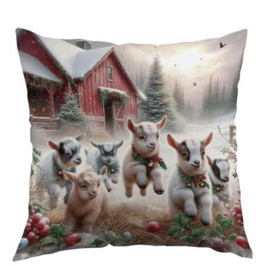 

New Christmas Pillow Case Festive Festive Polyester Printed Cushion Home Living Room Sofa Cushion 45*45cm