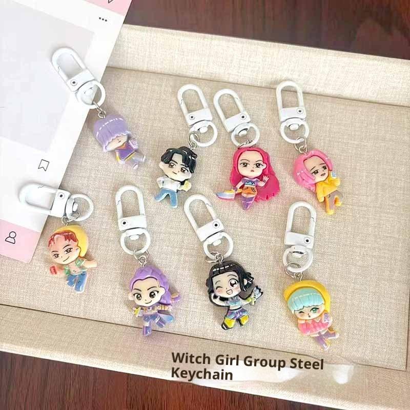 4/8 Stück Niedlicher Kpop Dämonenjäger Schlüsselanhänger Cartoon Anime Harzpuppe Dekorativer Anhänger Rucksackdekoration Schmuckzubehör Geschenk