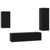 4 Piece TV Cabinet Set Black Oak Effect Particleboard