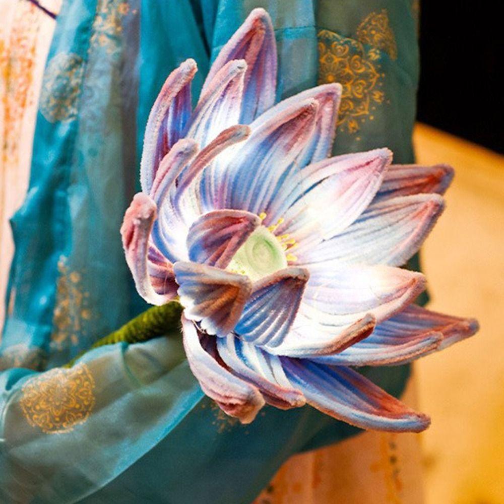 Handmade Twisted Stick Lotus Flower Lantern DIY Material Package with LED Light Chinese Traditional Lantern Glowing