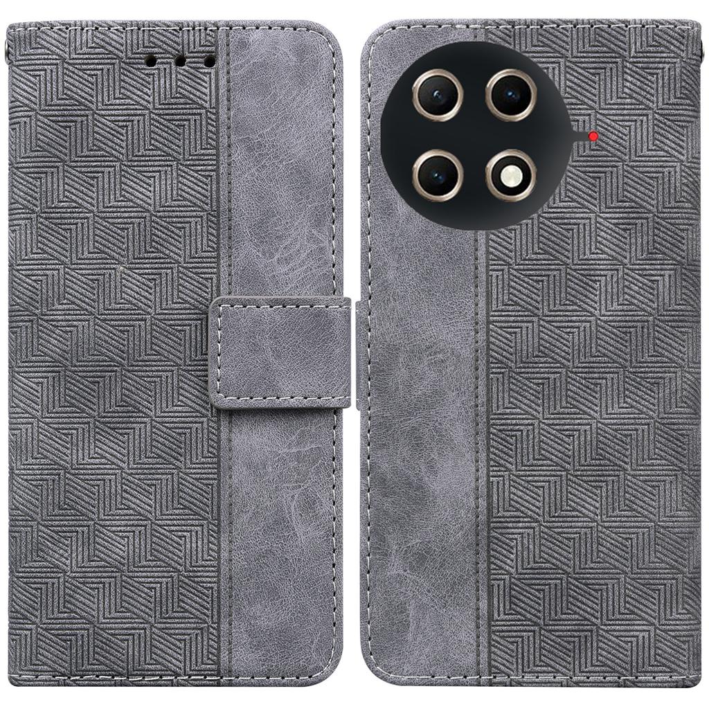 For TECNO Camon 30S 4G/30S Pro 4G Case Geometry Pattern Leather Wallet Phone Cover with Wrist Strap