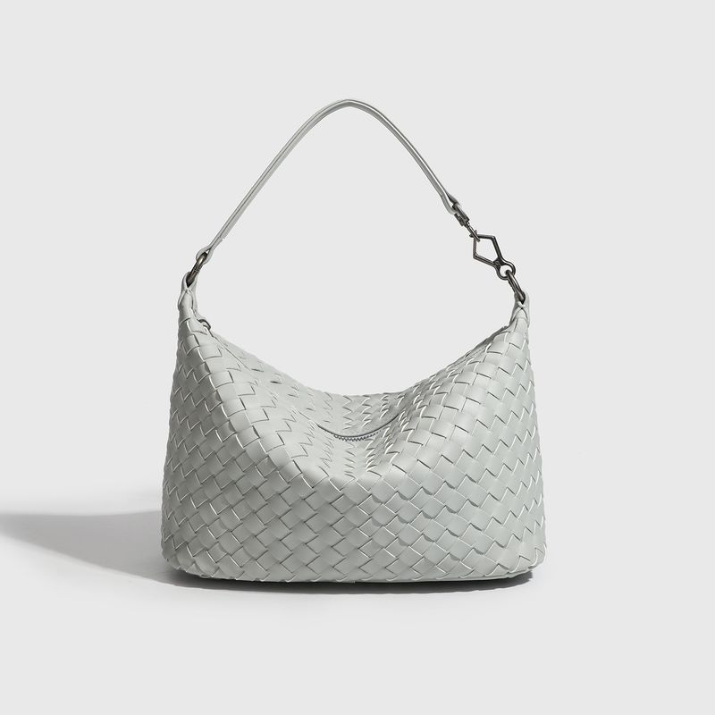 

Ceirihe Sheepskin Underarm Bag Women Hand Woven Dumpling Bag Advanced Texture Hand Bag Shoulder Messenger Bag Pearl Gray