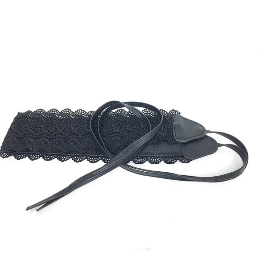 Soft Bow Tie Belt Self Tie Obi Belt Boho Style PU Leather Belt  for Dresses