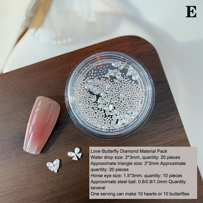 

3D Nail Art Rhinestone Assemble Heart Butterfly Flatback Glass Crystals Use For Nail DIY Decorations Rhinestones Accessories
