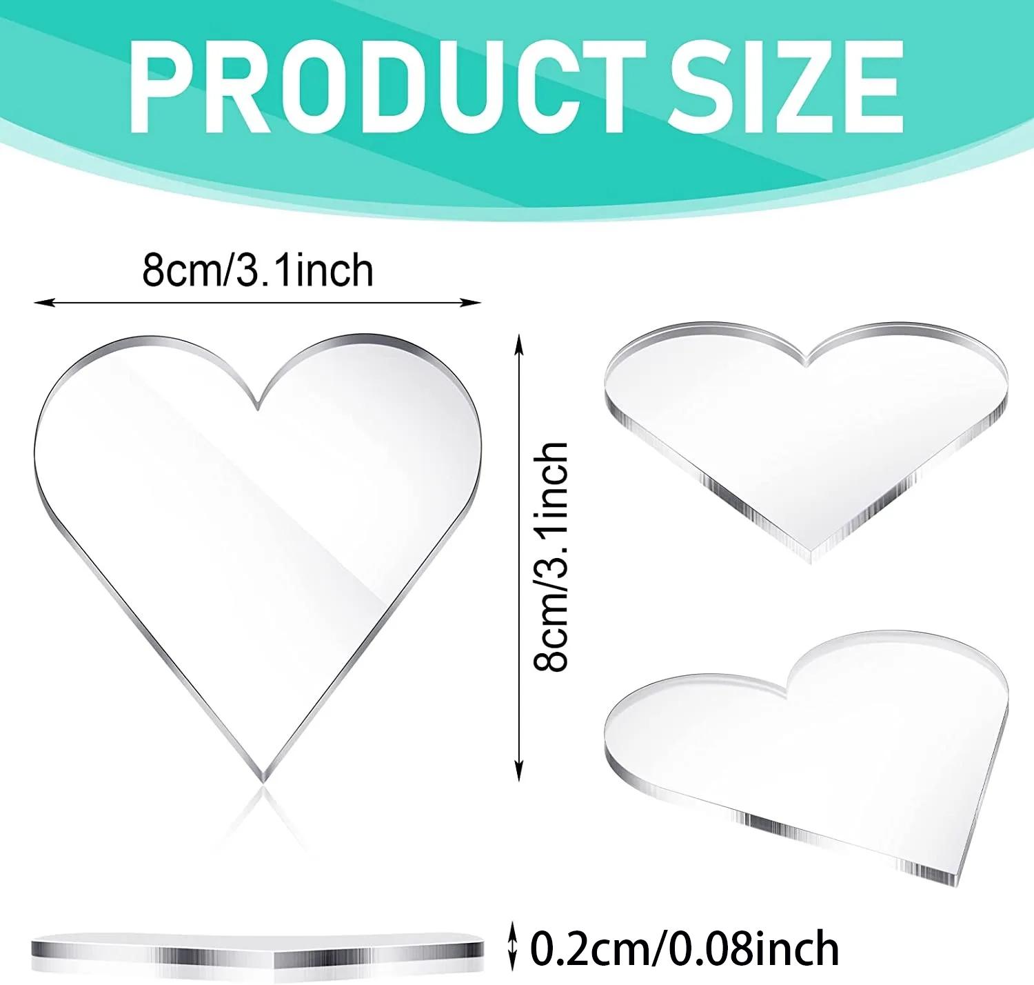 

Acrylic Heart Place Card for Wedding Table DIY Escort Card Sign Blank Tiles Seating Name Plate for Party Table Favor Painting 30pcs