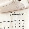 12-Month English Calendar Fabric Creative Planner Retro Cotton Cloth Calendar  Home Office