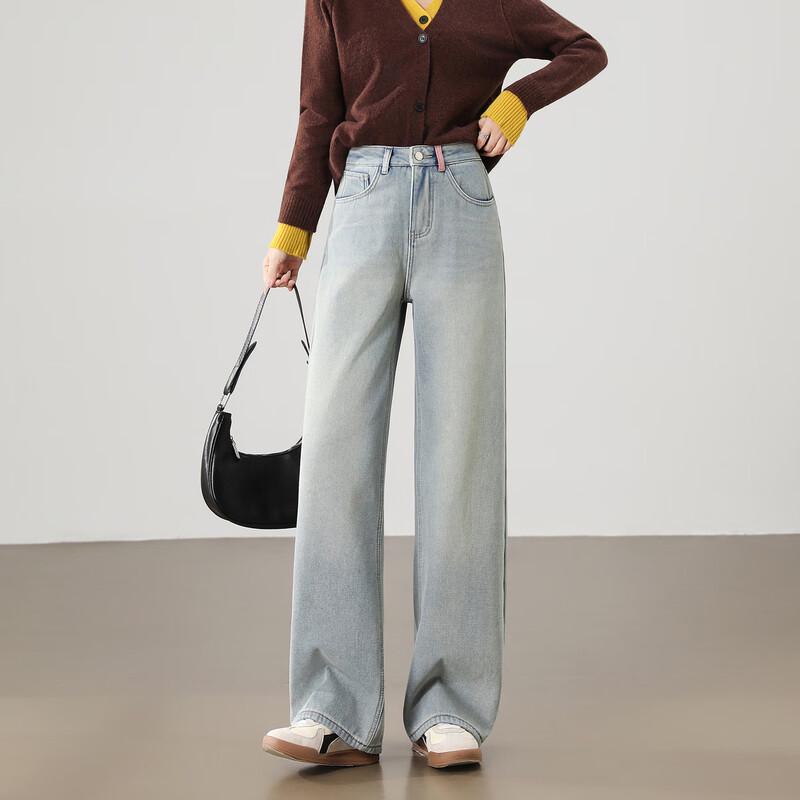 

TonLion Women s Embroidered Fleece-Lined Jeans 27