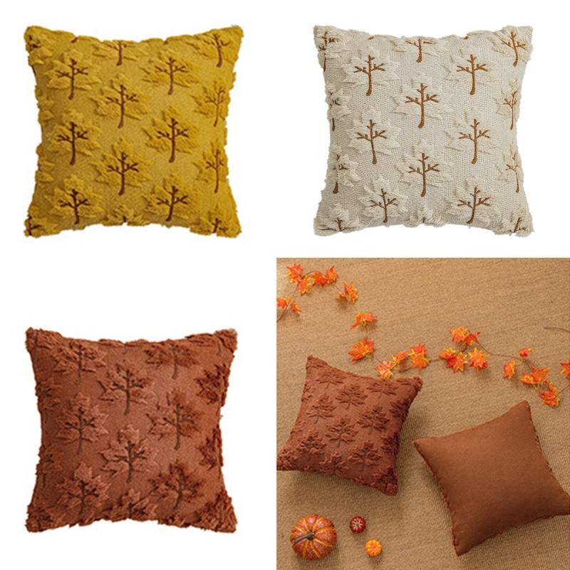 Fall Leaf Pattern Velvety Soft Pillow Cover Cozys Decorative Throw Pillow Case For Living Room Bedroom