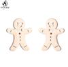 Funny Stainless Steel Gingerbread Man Earring Cartoon Ghost Ear Jewelry Girls Delicate Mermaid Fairy Earrings Gifts Accessories