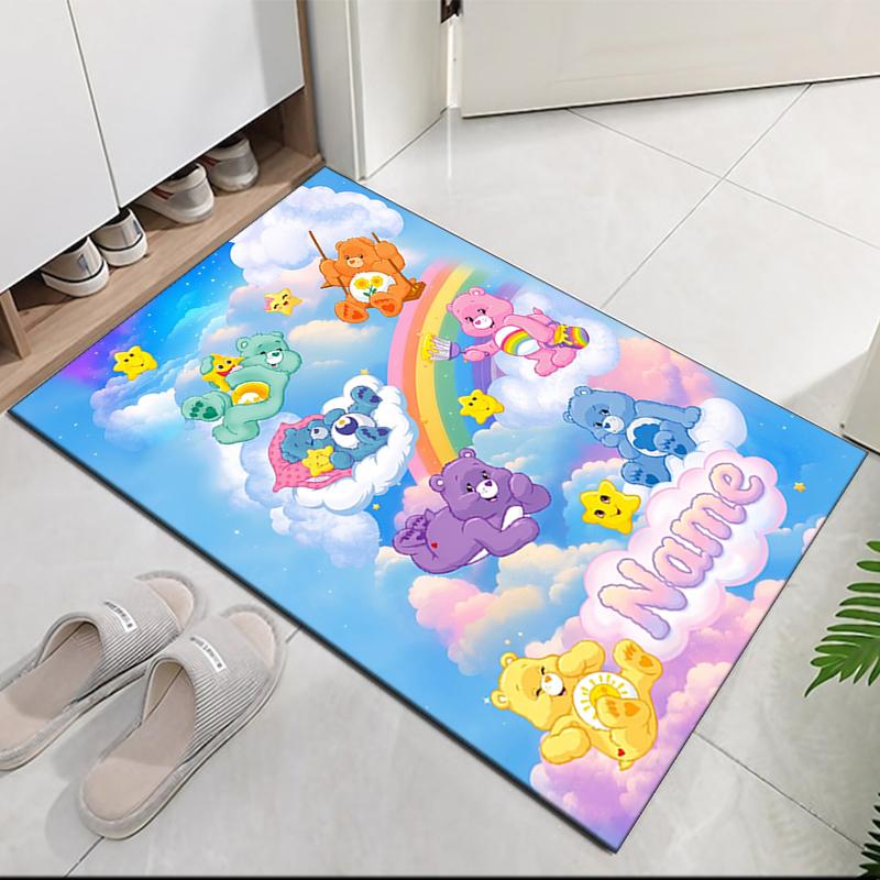 Custom Name Bear Printed Carpet Rug For Office Chair Living Room Bedroom Kitchen Room Decor Gifts