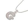 ZHUKOU Silver color Bubble initial letters necklaces 26 letters pendants necklaces for women Brass CZ Jewelry VL34