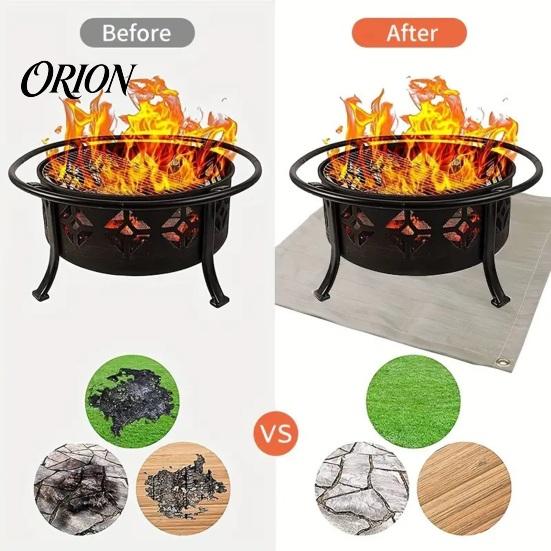 Foldable Fireproof Mat Outdoor Fiberglass Mat, Heat-Resistant Flame Retardant Heat Resistant Pad, Grill BBQ Firepit Fireplace Blanket