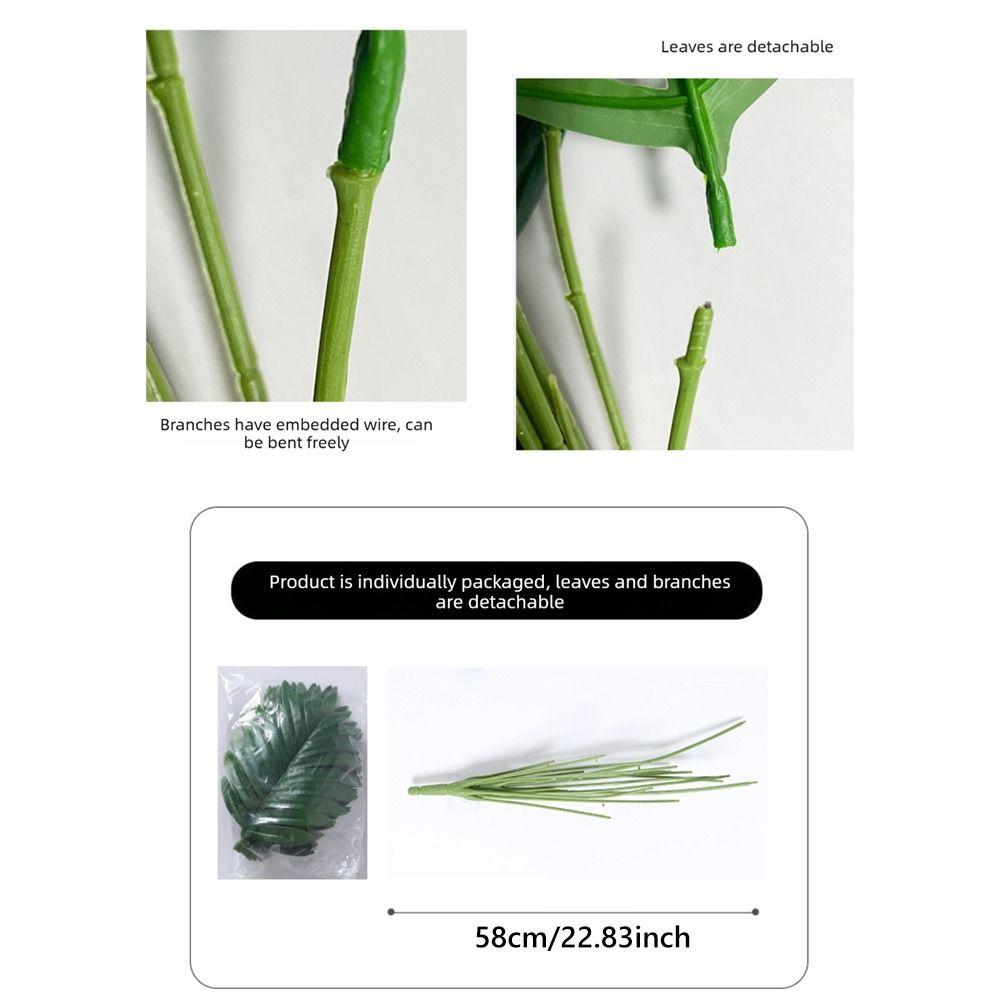 18 Leaves Simulation Plant Palm Tree Faux Greenery Leaves Creative Artificial Plant Leaves  Gift