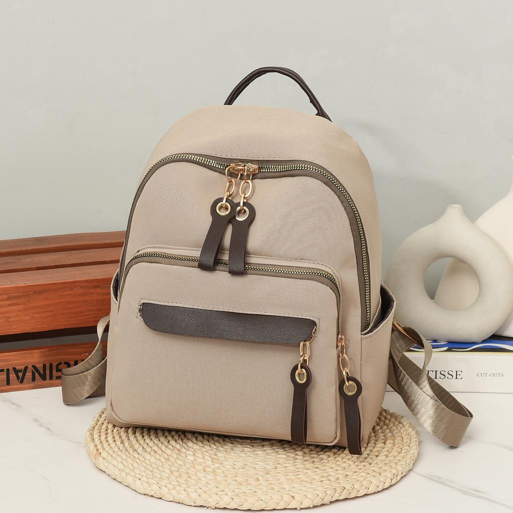 Oxford Backpack Women's Travel Backpack Large Capacity Color Block Student Schoolbag