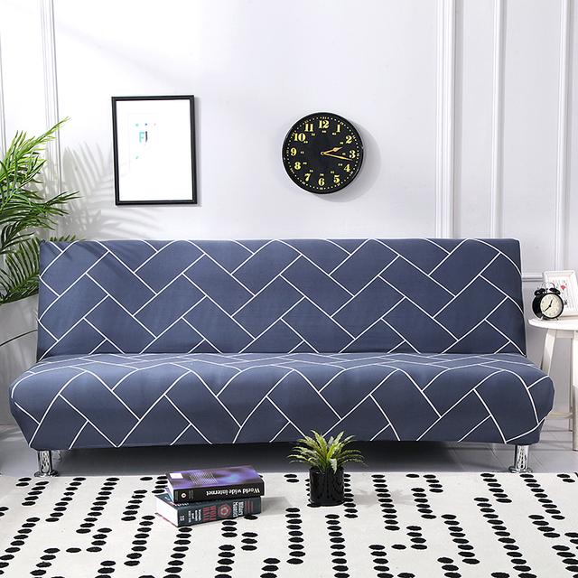 Black Geometric Folding Sofa Bed Case Living Sofa Cases Elastic Spandex Stretchdouble Seat Case Slipcovers For Living Room Area Geometric Print