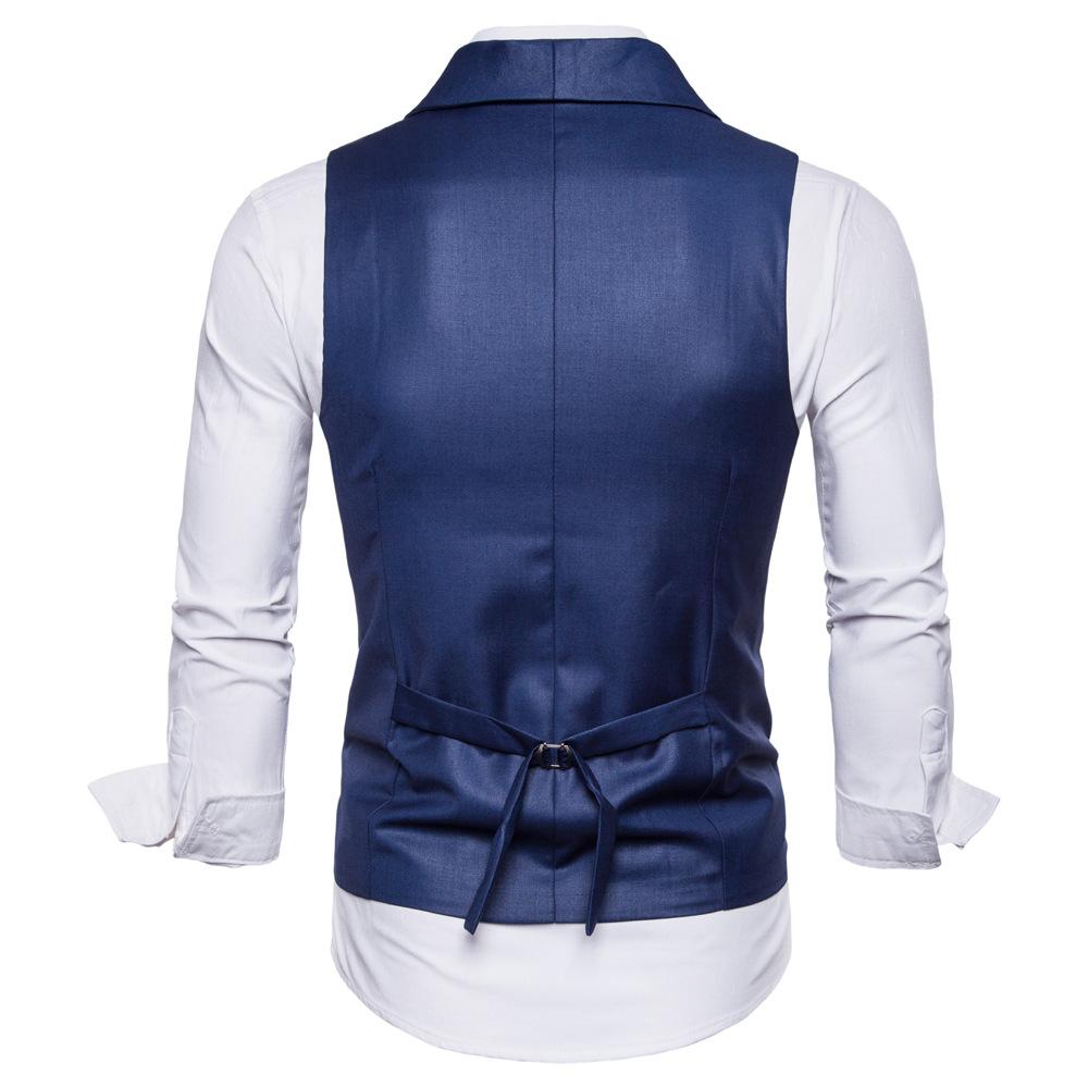 Men's Korean Style Autumn Suit Vest Solid Color Slim Fit Classic Streetwear Single Breasted Waistcoat for Party