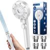 Shower Head Micro Nano Bubble90 Water SavingHigh Pressure5 Levels FlowMist Gently Cleans Pore Dirt Sebum Retains Heat Moisture Skin Hair Care