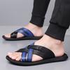 Herren Schwarz Leder Pantoffeln Handgemacht Einfache Flats Sommer Weiß Outdoor Römische Sandalen Offene Zehe Strandschuhe Übergröße