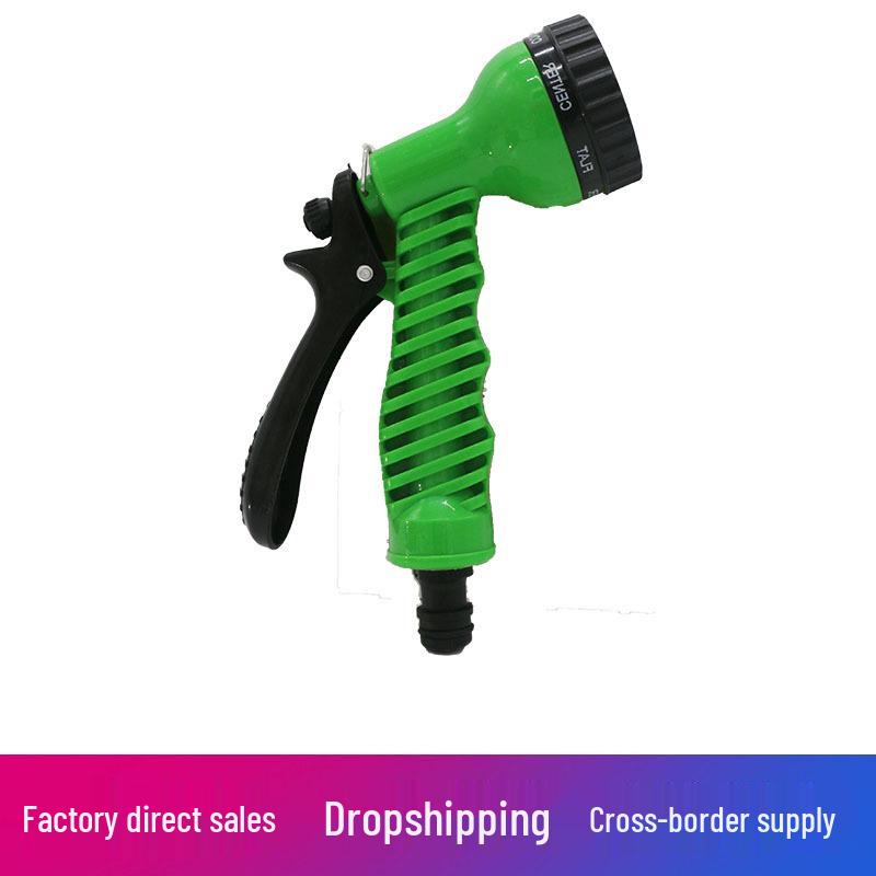 ABS7 Multifunctional Water Spray Gun: Ideal for Car Wash and Gardening (Green) Green 7-Function Spray Gun