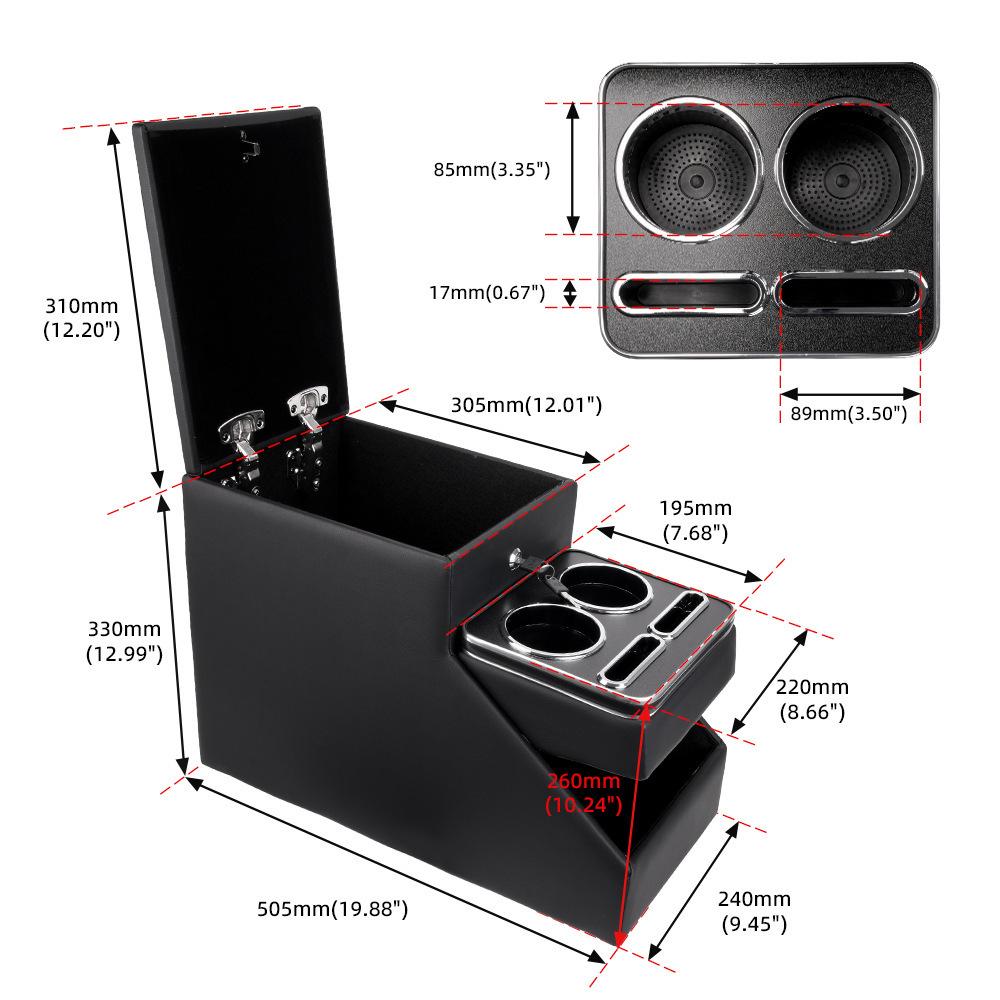 MPV/SUV Middle Seat Armrest Storage Box with Lock