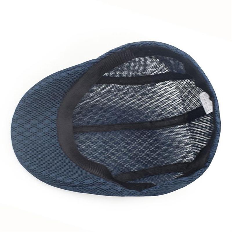 Men Breathable Mesh Flat Cap Summer Ivy Cap for Elderly Men Vintage Gatsby Hat Outdoor Work Sun Cabbie Cap Driving Newsboy Cap