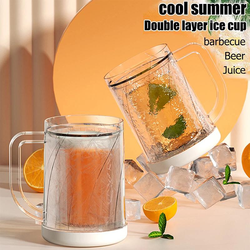 Dobbeltvegg Frysekopp Dobbeltvegg Glass Kaffekopp Dobbeltvegg Isolert Kopp Øl Drikke Nedkjølt Fortykket Vannkopp