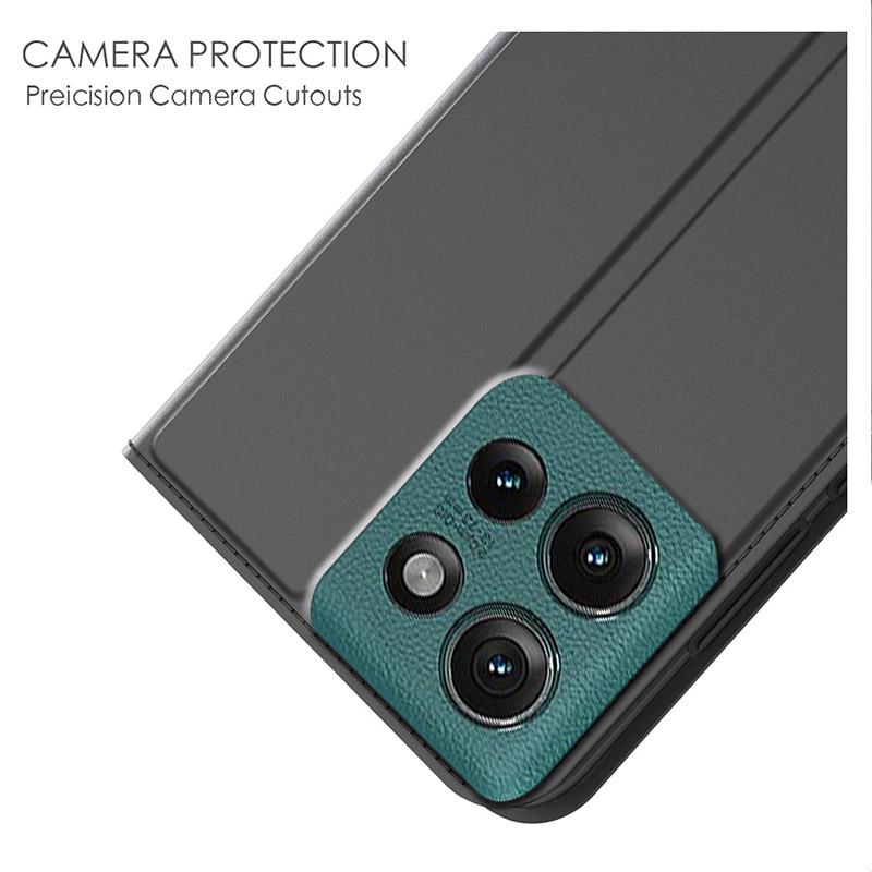 For Motorola Edge 50 5G Case PU Leather Phone Cover with Card Holder Stand Magnetic Closure