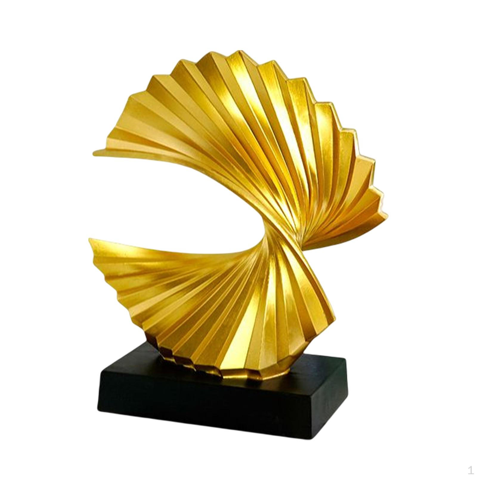 

Elegant Home Decor Fan Sculpture - Classical Art Piece for Desk or Shelf золотой