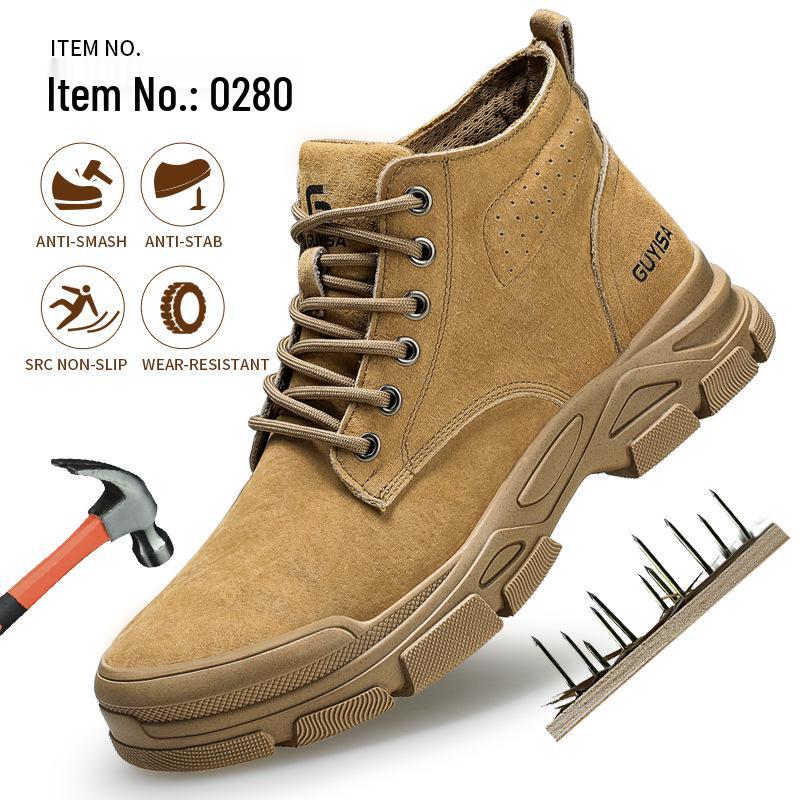 Men's Fire-Resistant Steel Toe Work Shoes - Anti-Smash, Anti-Piercing, Anti-Scald, Comfortable and Safe.