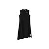 X MIHARA YASUHIRO Solid Color Letter Logo Print Pullover Stand Collar Sleeveless Dress Women Dresses Black F11W233304F-BK