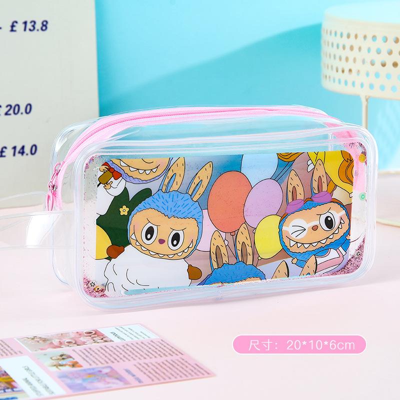 

2025 new quicksand elf pencil bag cartoon printing cute large-capacity waterproof storage bag