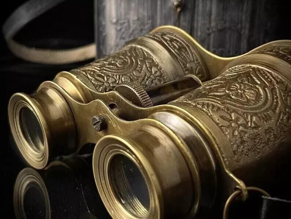 Vintage Fernglas Faltbares Monokular Teleskop Spektiv Massives Messing Antik-Finish