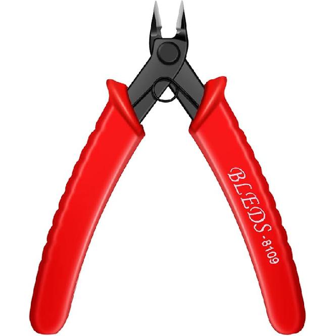 Flush Cutter, Wire Cutters, BS-8109 Soft Wire Cutter Pliers Precision Micro Cutter Anti-Slip Flush Cutter for Electronics Aluminum Jewelry 3D 1 Pack -5 Red