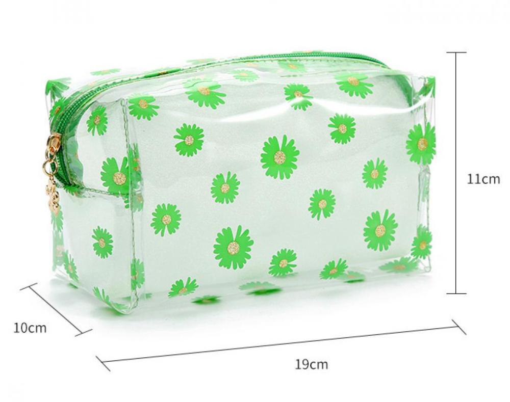 Transparent Cosmetics Storage Bag Flower Summer Freshness Makeup Bag Lightweight Portable Going Out Touch Up Lipstick Makeup Bag