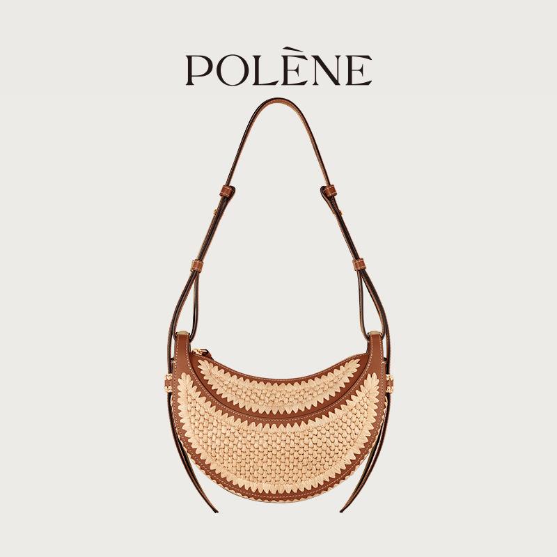 Borsa a Mano Polne Intrecciata in Vera Pelle: Borsa a Spalla alla Moda, di Grande Capacità, in Pelle di Mucca per Uso Casual o da Spiaggia