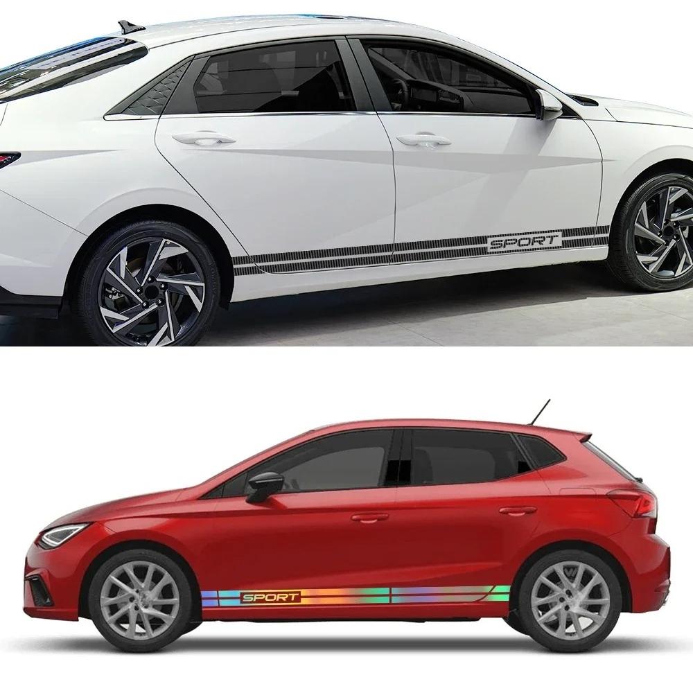 Car Decals Door Side Skirt Stickers Vinyl Racing Stripes Graphics Tuning Accessories For Seat Ibiza FR MK4 6J 6P MK5 6F KJ1 TDI