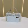 Rhinestone Tassel Evening Clutch with Metal Handle, Sparkly Party Handbag for Women