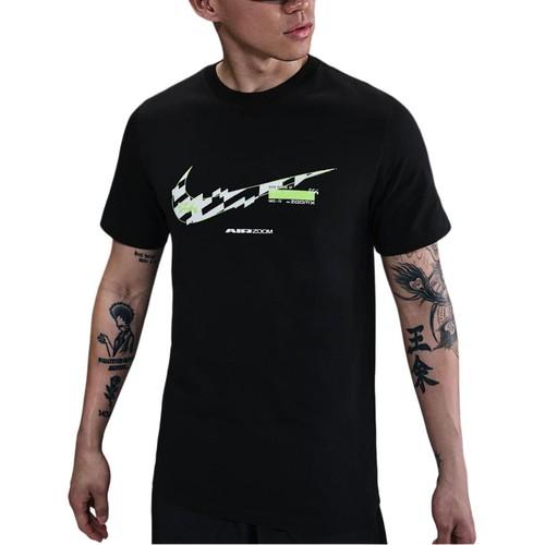 Nike Logo Breathable Crew Neck Short Sleeve T-Shirt for Men in Black
