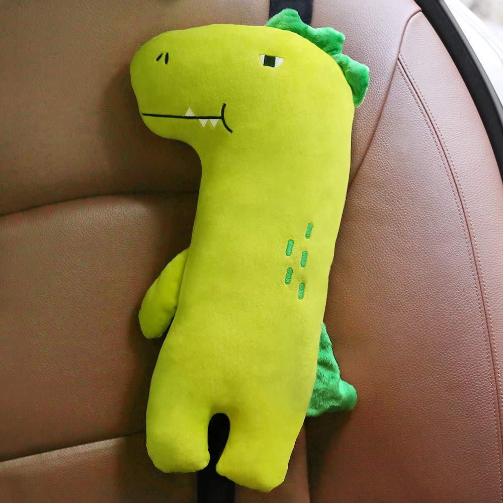 Sitzkissen für Kinder, Dinosaurier-Autokissen für Kinder, Kleinkind-Sitzkissen Sitzgurtbezug für Mädchen Junge Baby Auto Kinderwagen