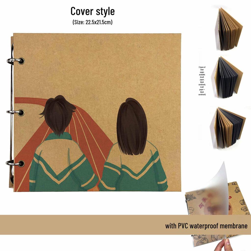 Hand-Painted Homemade Family Recipe Book - DIY Handwritten Kraft Paper Album