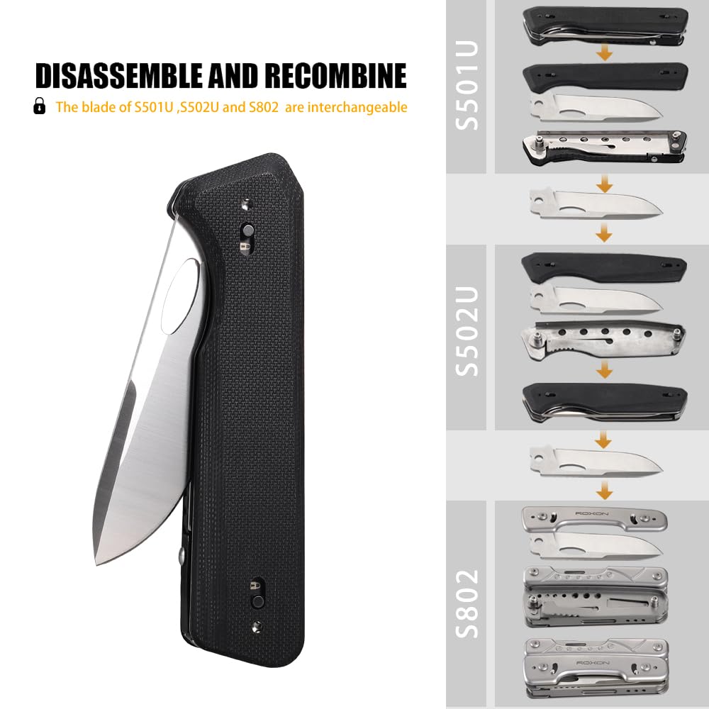 Roxon S501U Convenient to carry with belt foldable pocket scissors with replaceable knife perfect for Durable and lightweight so you can carry it