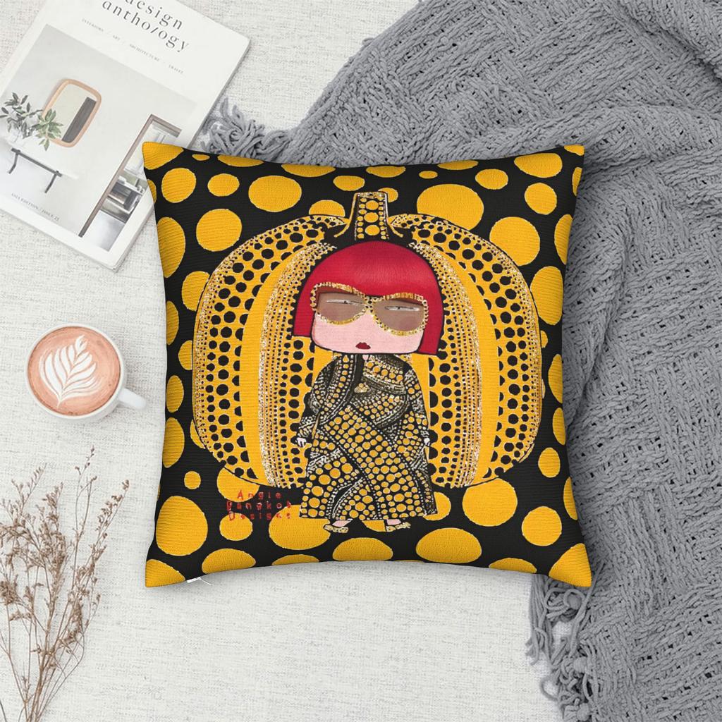 Pillow Cover Yayoi Kusama Kawaii Pillow Case For Living Room Bed Chair Pillowcases