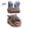 Langlebige Werwolf-Handschuhe Realistische Krallen-Handschuhe, Pelzige Schwarze Wolfspfoten Kostüm Kopfbedeckung, Halloween Cosplay Zubehör Bestien Tier Requisiten für