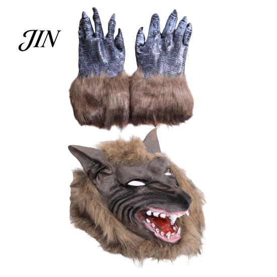 Langlebige Werwolf-Handschuhe Realistische Krallen-Handschuhe, Pelzige Schwarze Wolfspfoten Kostüm Kopfbedeckung, Halloween Cosplay Zubehör Bestien Tier Requisiten für