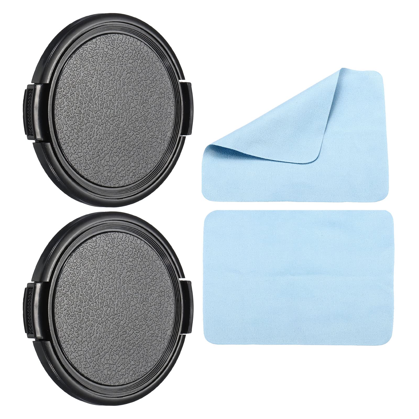 

PATIKIL Camera Lens 2 Pieces Side Pinch Front Lens Covers with Microfiber Cleaning Cloth for 58mm Thread Universal DSLR Lenses Caps,