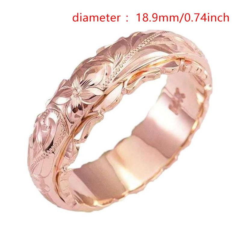 Rose Gold Color Suspended Carved Rose Flower Ring For Women Gold Rings Women'S Jewelry Rings Wedding Anniversary