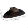 Cappello Tricorno da Pirata Strutturato in Ecopelle per Adulti, Halloween, Cosplay,
