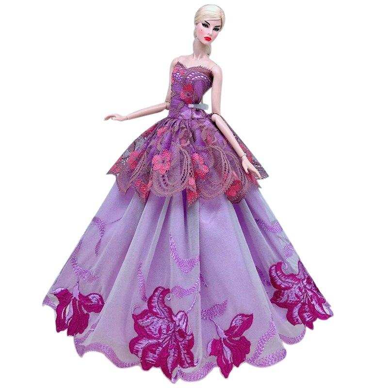 

Красочное кружевное свадебное платье для куклы Барби, наряды, праздничное платье принцессы для 11,5 дюймов, 1/6 BJD, аксессуары для кукольного домика, игрушка в подарок синий