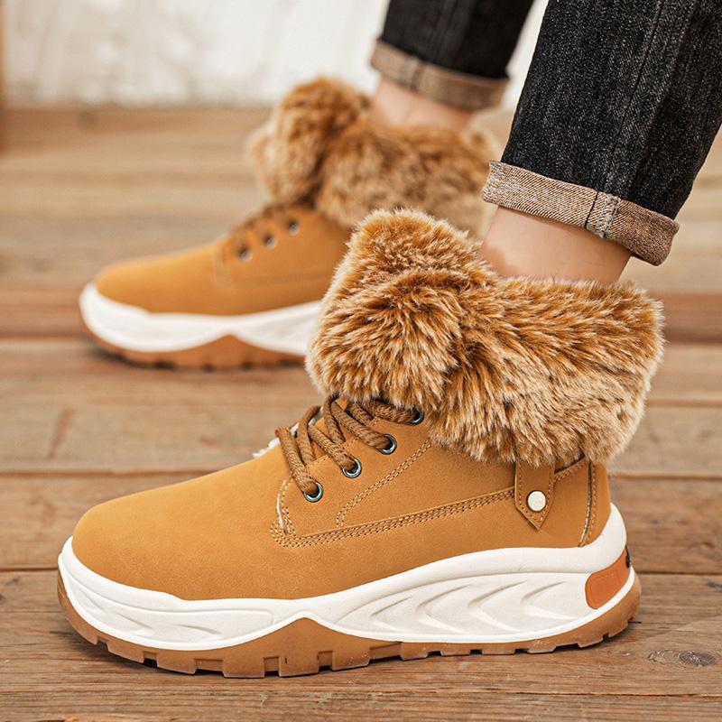 Men's High-top Outdoor Boots Large Size Hiking Boots Plush Warm Russian Winter Boots Men's Snow Boots